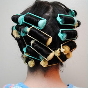 No-Heat Hair Curler set Heatless curls hair styling curling Hair Foam sponge Rollers '80s Sleep Retro Hairstyle Design Big Curls Vintage