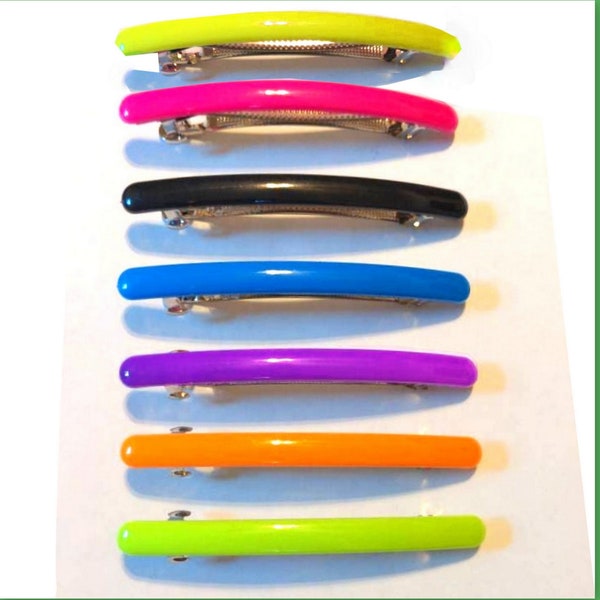 Minimalist Bright color French clip Hair Barrette Rectangle Bar Barrette Thin and Long Hair Clip for neon Medium Hair Gift  Daily Hair Clip