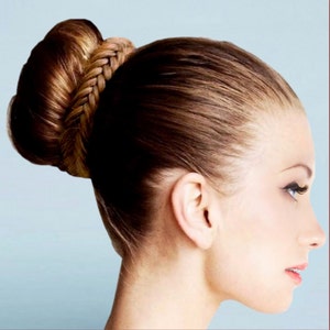 fishtail herringbone ballet bun hair wrap accent braid wreath dance costume academy YAGP braided bridal accessory hairpiece competition gift