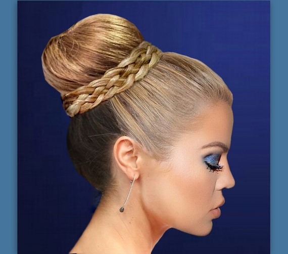 Bun Wrap Wedding Bridal Custom Color Crown Accent Hair Braid Etsy