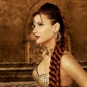 Renaissance fair costume outfit hairpiece wedding hair accessory SCA Medieval wig long Braid  Hair extension braided plaited custom garb