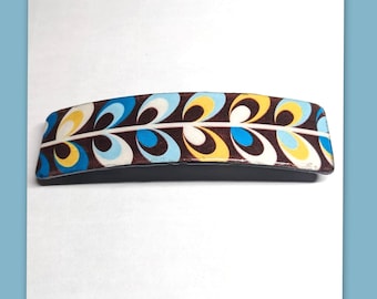 NEW! Extra Large Pattern Hair Barrette floral geometric design  Hair Accessory thick large Barrette double clasp no slip gift French clip