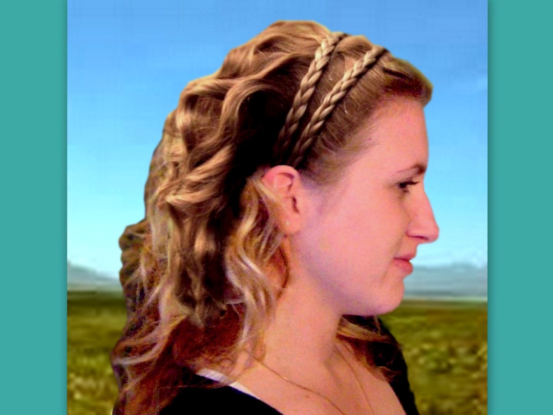 Fascia Per Capelli Intrecciata A Treccia Per Donna – Cerchietto Finto Ciocca In Fibra Resistente Al Calore, Regolabile, Stile Retrò Per Oktoberfest, Matrimoni E Feste - 3