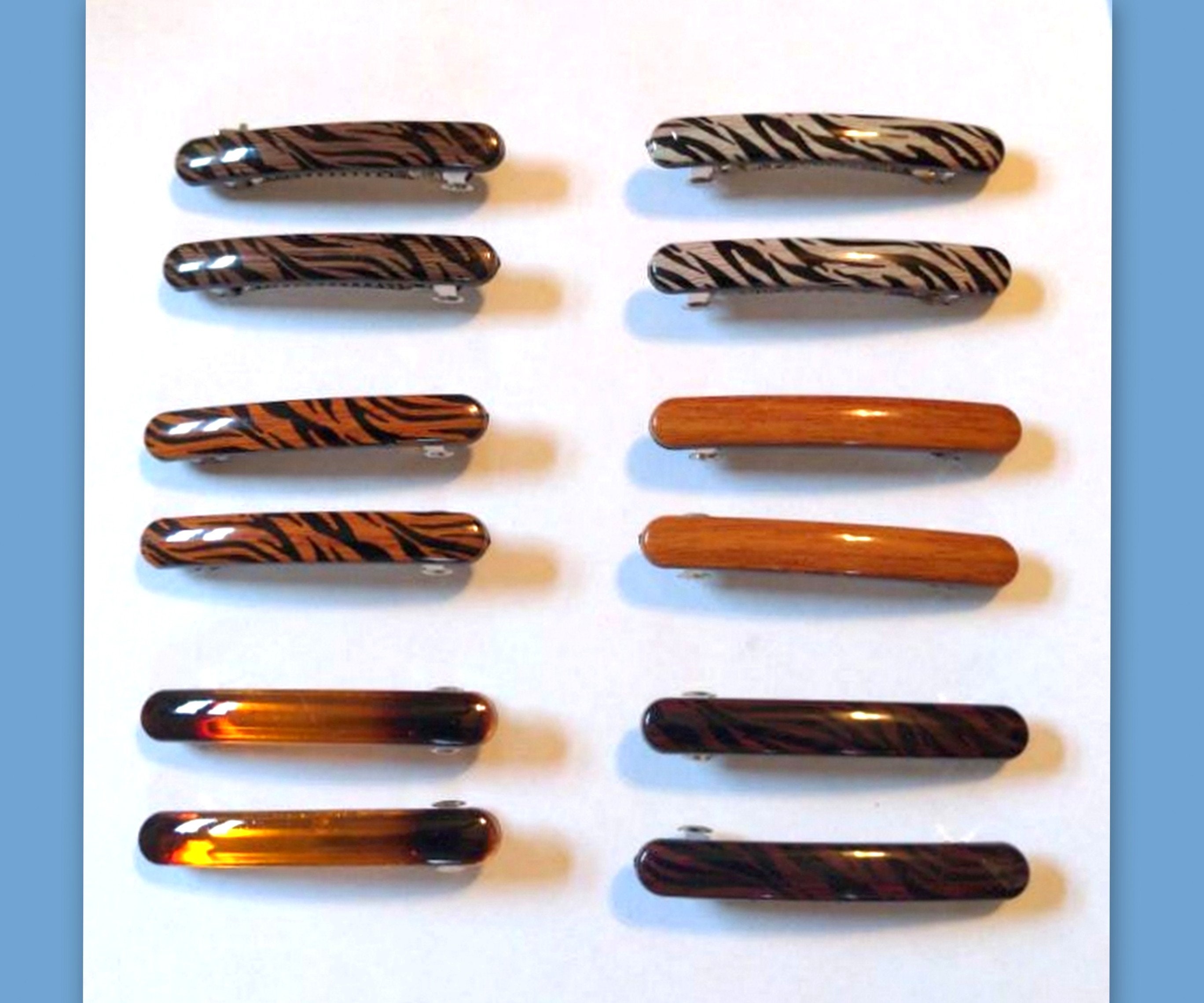 2 Pc Hair Clip Set Pair Tortoise Hair Barrette Acetate French Hair ...