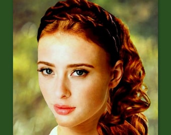 wedding bridal twist hairband headband woman hair accessory boho hair band Grecian hairpiece for bride braided double braid plait headband
