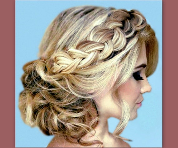 Bandeau Cheveux Tressé Femme - 2 Brins, élastique Réglable - Style Bavarois, Mariage, Fêtes - Noir Naturel