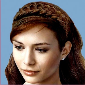 thin and wide braided headband plait wedding bridal woman braid hair accessory boho bride pulled hairband hair head band hairpiece fake hair
