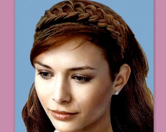 Diadema trenzada fina y ancha, accesorio para el cabello para novia, boda, novia, boho, diadema para el cabello, diadema, postizo, cabello falso