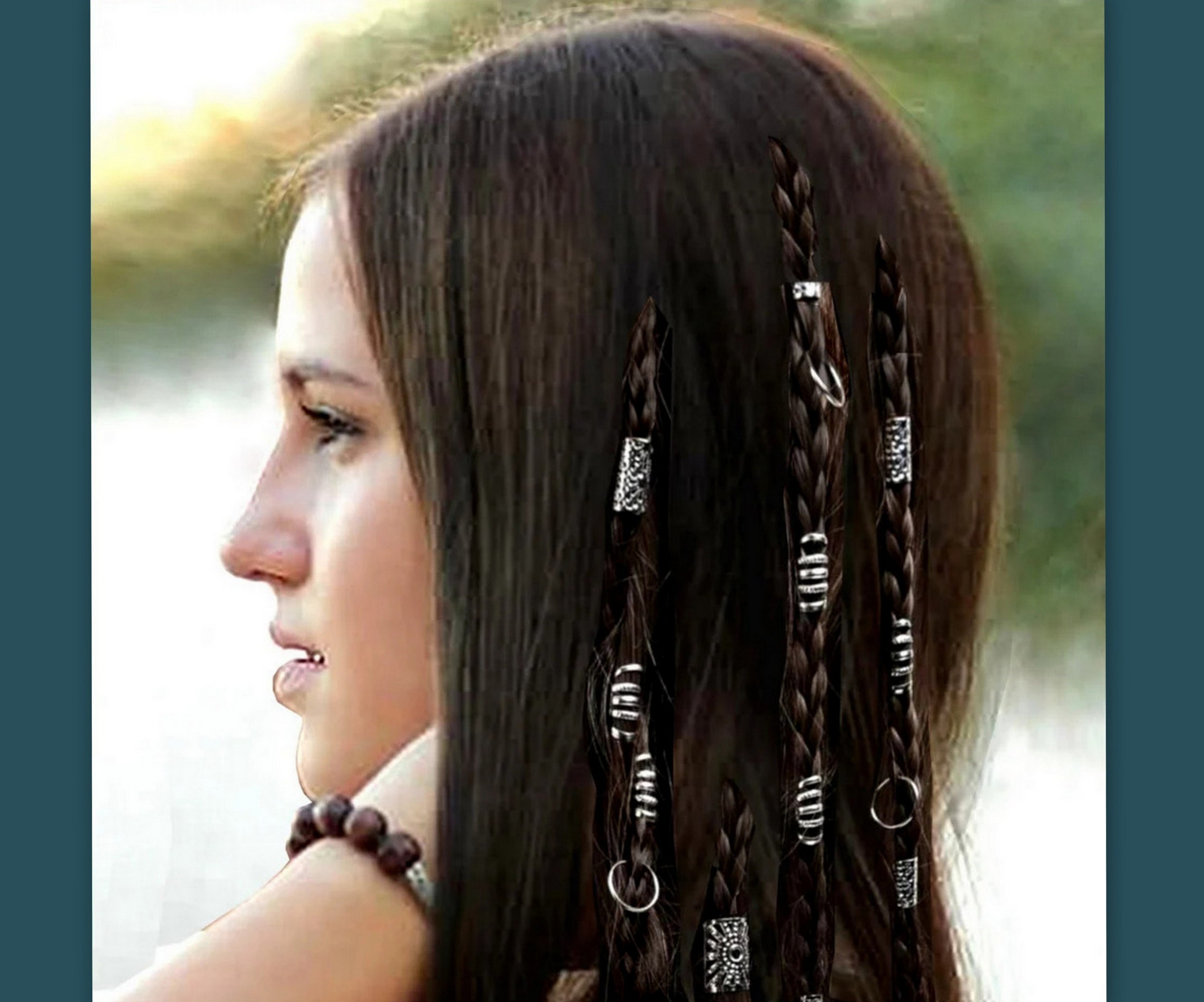  Beatifufu 2 Pcs Hair ring human hair jewelry for