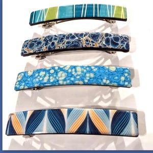 Statement French Hair Barrette Clip Resin Retro Pattern Floral thick large Barrette Adult Hair Accessories Mod double clasp no slip gift