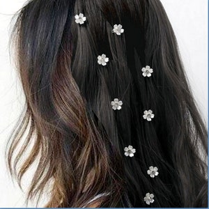 10pcs Rhinestone Flower Decor Hair Clip Crystal pearl flower Wedding Bridal Hair jewelry Pins Hairpins Style Mini bling hair accessories