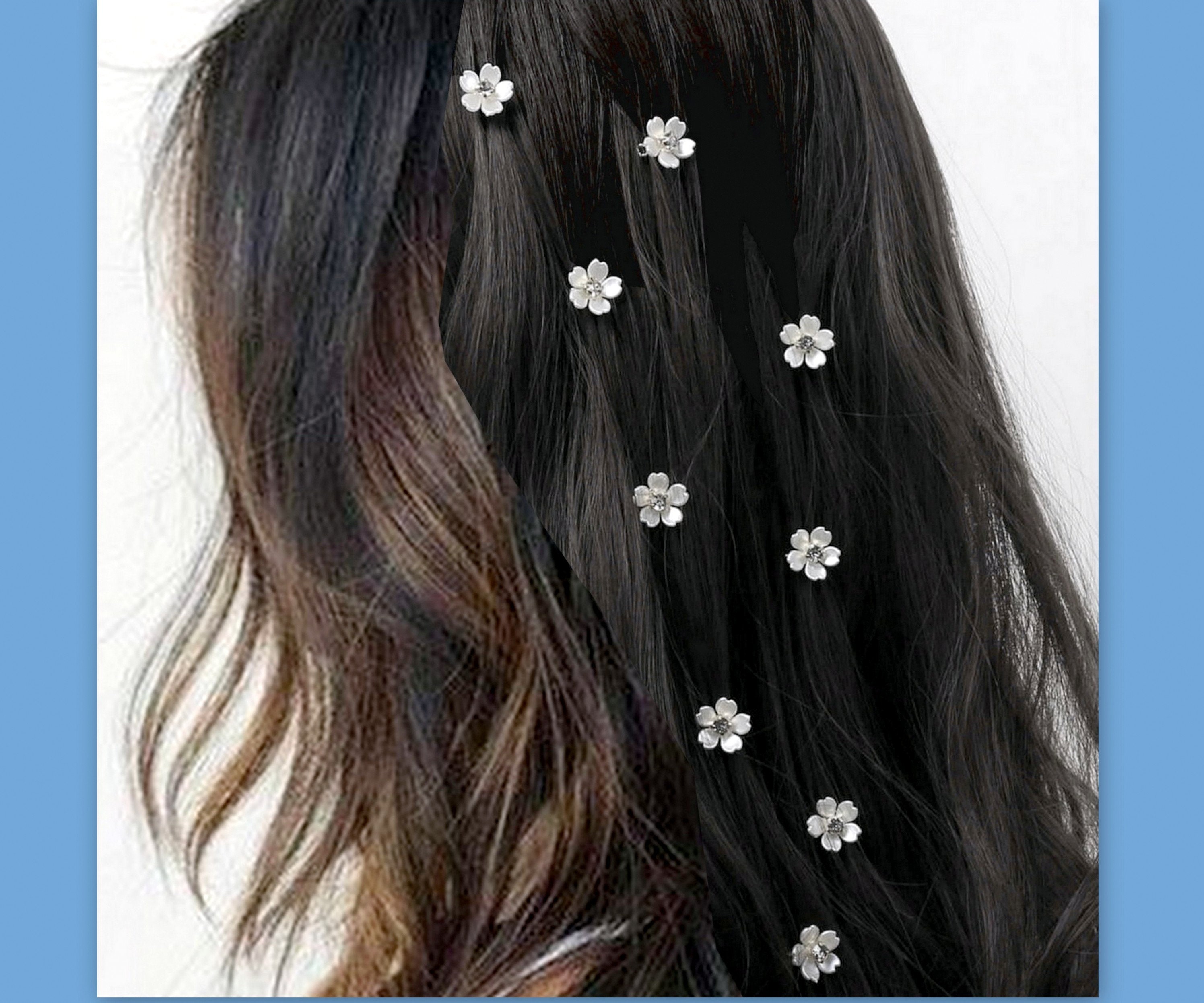 30Pcs Mini Pearl Hair Clips for Girls Hair Pins Rhinestone Hair