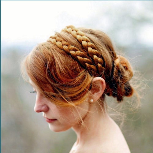 Buy Wide Double Strand Hair Braided Wedding Headband for Bride Online in India - Etsy Buy Wide Double Strand Hair Braided Wedding Headband for Bride Online in India - Etsy