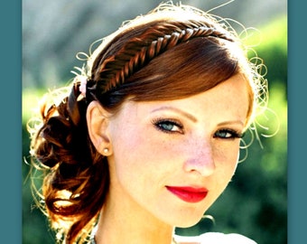 Extra Wide and Thin Braided Headband Plait Wedding Bridal Braid Hair  Accessory Pulled Hairband Hairband Hair Head Band Hairpiece for Bride 