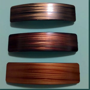 Extra Large Minimalist French Hair Barrette Clip faux wood grain tone thick large Barrette Adult Hair Accessory double clasp no slip gift