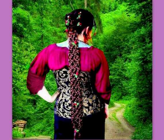 Medieval Renaissance Costume Women Lotr Arwen Braid Hair Etsy