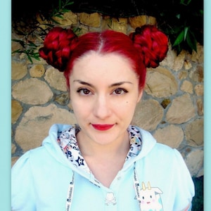 custom color cat ear buns hairpiece hair piece accessories Braid hair extension kawaii wig chignon bun cover Bjork