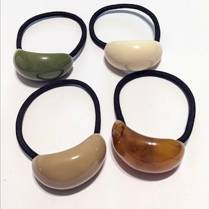 Minimalist Acrylic Ponytail holder stone look Colored Hair tie elastic Geometric Hair cuff hair Tie Modern Chic Gift for Her Thick Thin Hair