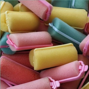 No-Heat Hair Curler set Heatless curls hair styling curling Hair Foam sponge Rollers &#39;80s Sleep Retro Hairstyle Design Big Curls Vintage