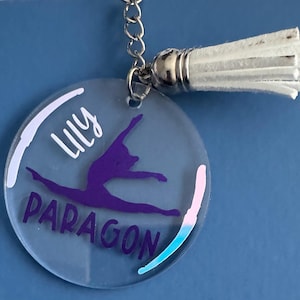 Personalised gymnast keychains