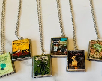 Book Locket Necklace, Novel Story Pendant Necklaces