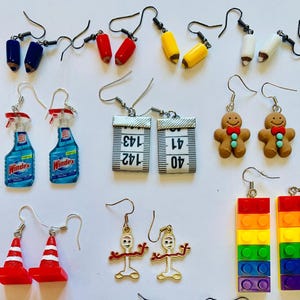 Funky Kitsch Charm Earrings, Care Bear, Lego, Forky
