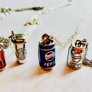 Cola Drink charm Necklace and earrings, Quirky