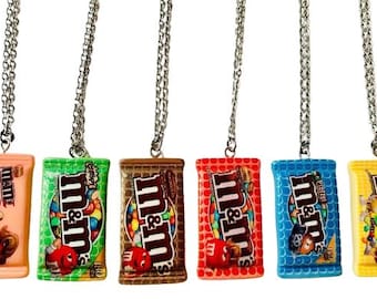 Chocolate m&m candy Necklaces and earrings, Quirky Kitsch