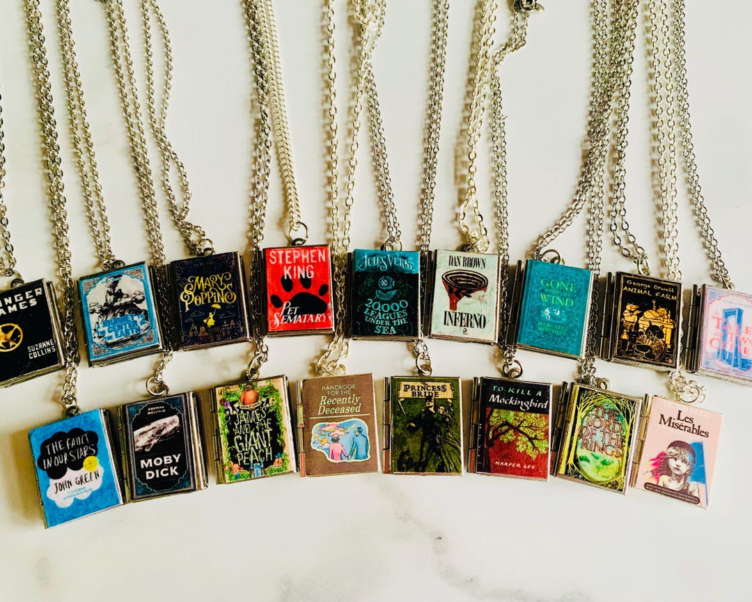 Gs Names Lockets Book Locket Necklace, Novel Story Pendant - Etsy