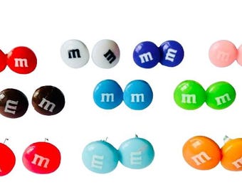 Kitsch Candy m & m Ohrstecker, Schokolade Spaß