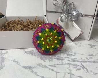 Handmade Embroidered Christmas Ornament