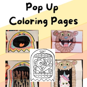 Pop-Up, Fun Fold, Color and Create! A Printable Pop-Up Coloring Book. Foldable educational crafts, DIY pop-up book, 3D coloring pages