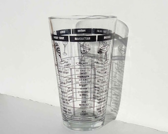 Vintage MCM Cocktail Mixing Glass Drink Recipes – American Metalcraft Inc