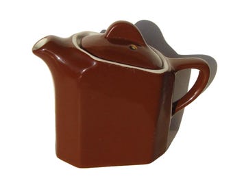 Vintage Hall Teapot #189 Modernist Brown Single Serve Pot