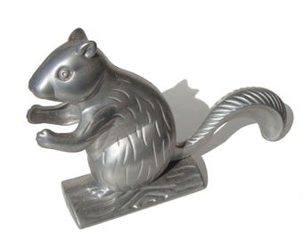 Vintage Squirrel Nutcracker Mechanical Metal Figural