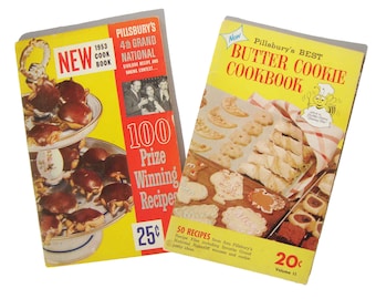 Vintage 50s Pillsbury’s Cookbooks Cookies & Prize Winning Recipes – Set of 2