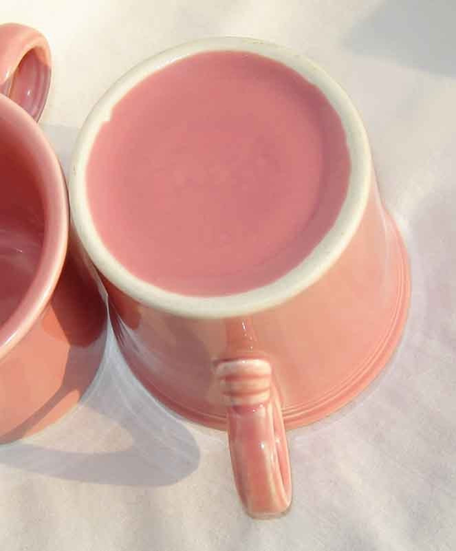 Vintage Rose Pink Fiesta Coffee Mugs Fiestaware Etsy