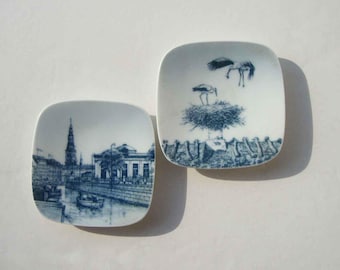 Vintage 60s Bing & Grøndahl Mini Plates Trinket Dishes 9703 / 9706