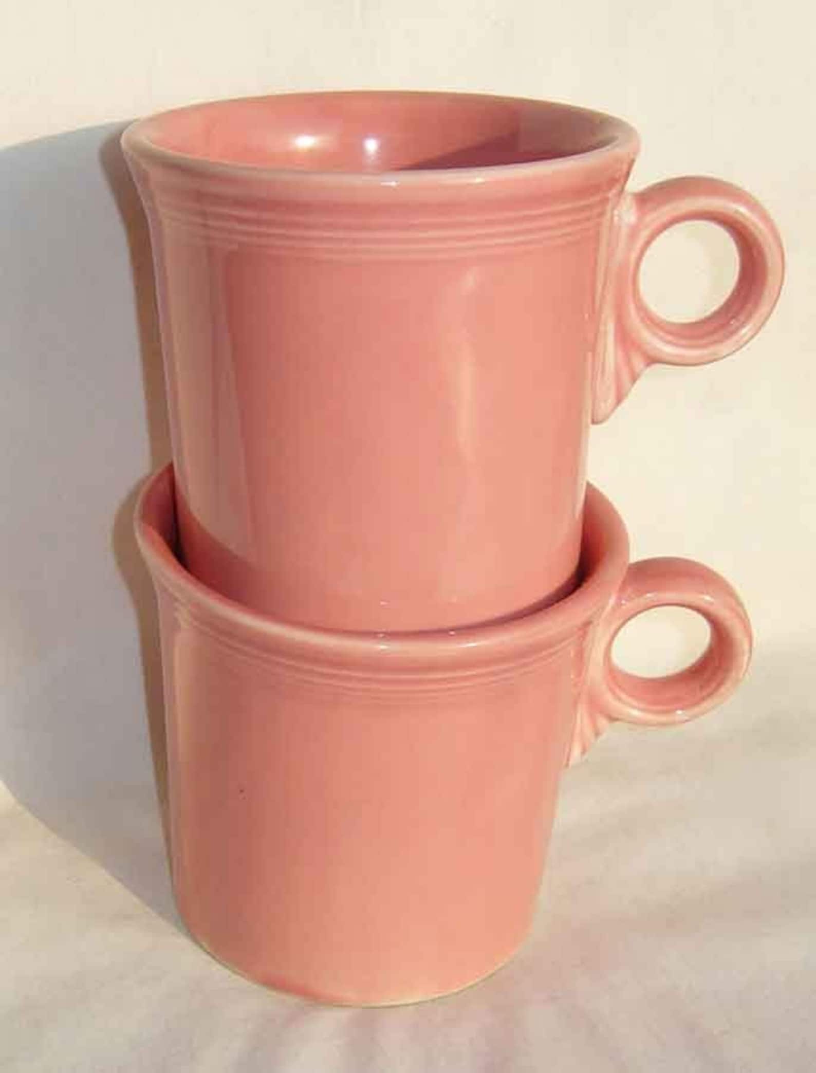 Vintage Rose Pink Fiesta Coffee Mugs Fiestaware Etsy