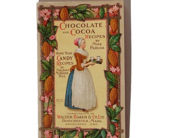 1912 Chocolate & Cocoa Recipes by Miss Parloa Recipe Booklet - Original Insert