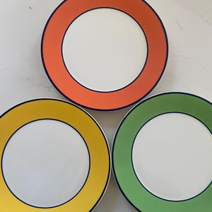 From Italy, bold colors dinner plates 10.5&quot; diameter to coordinate with existing dinner ware or start a new collection