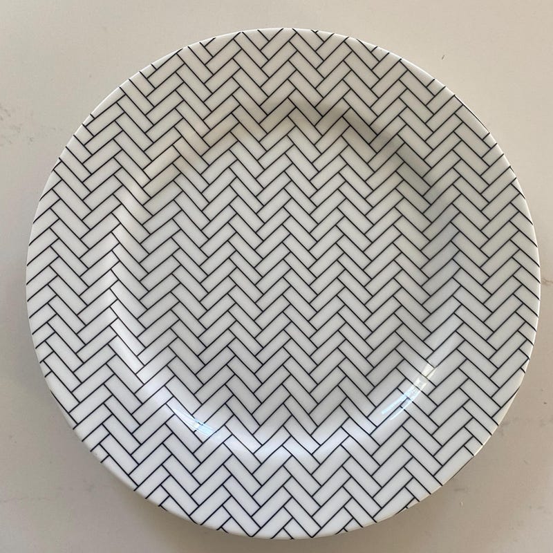 Black and White Geometric Dinnerware - Etsy