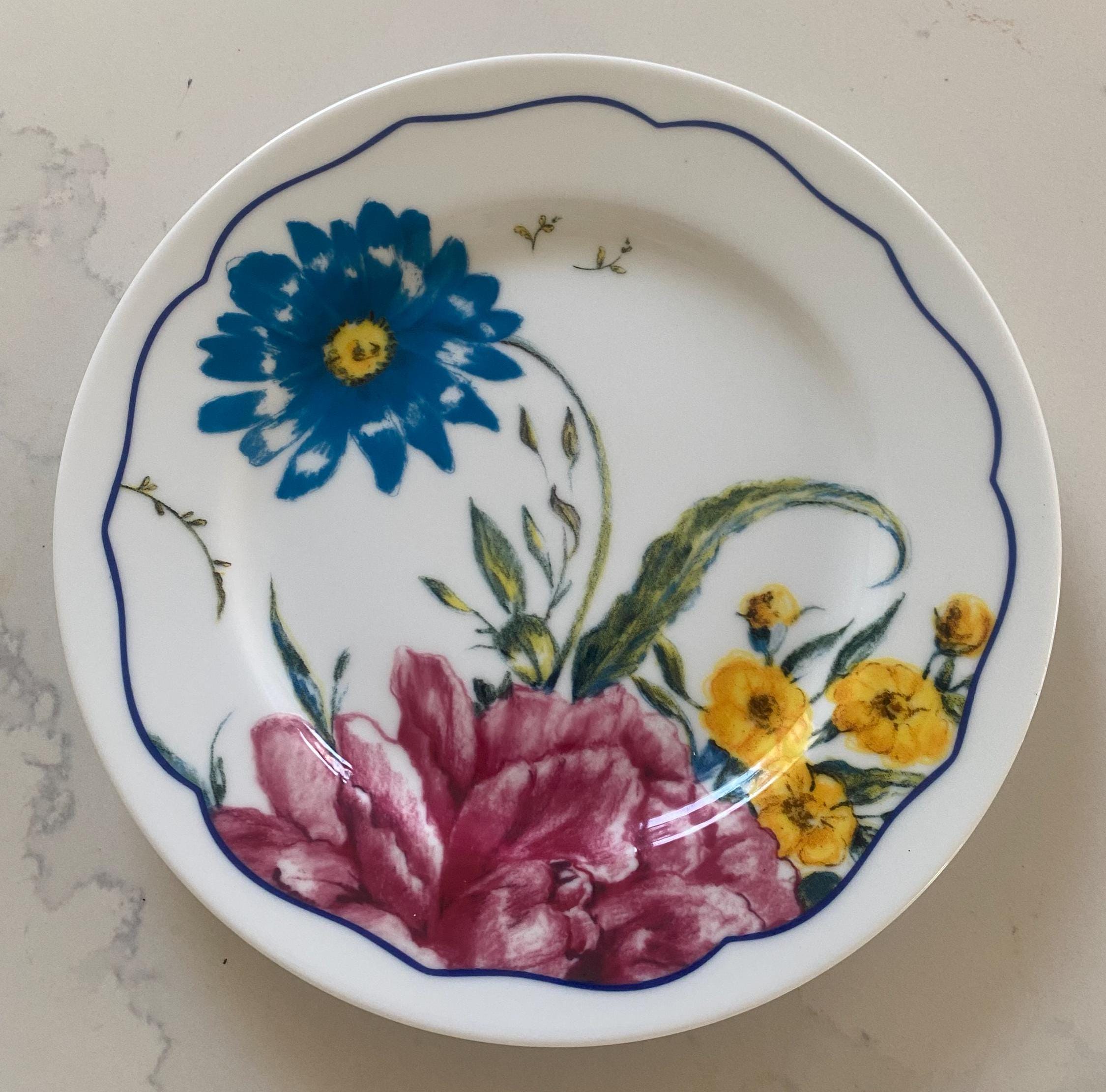 Anthropologie Floral Plate - Etsy