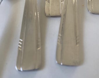 Set of Vintage Art Deco Silver Plate Flatware Set: Francois Frionnet, Spoons & Forks