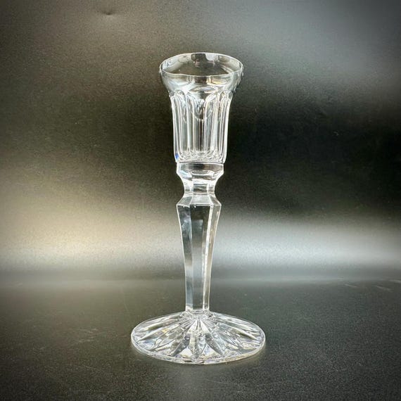 Vintage Royal Doulton Crystal Candlestick Holder: Stamped, Made in England, MCM, Candle Holder