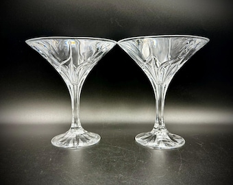 Vintage Mikasa Mistral Martini Glasses: 24% Lead Crystal, Set of 2