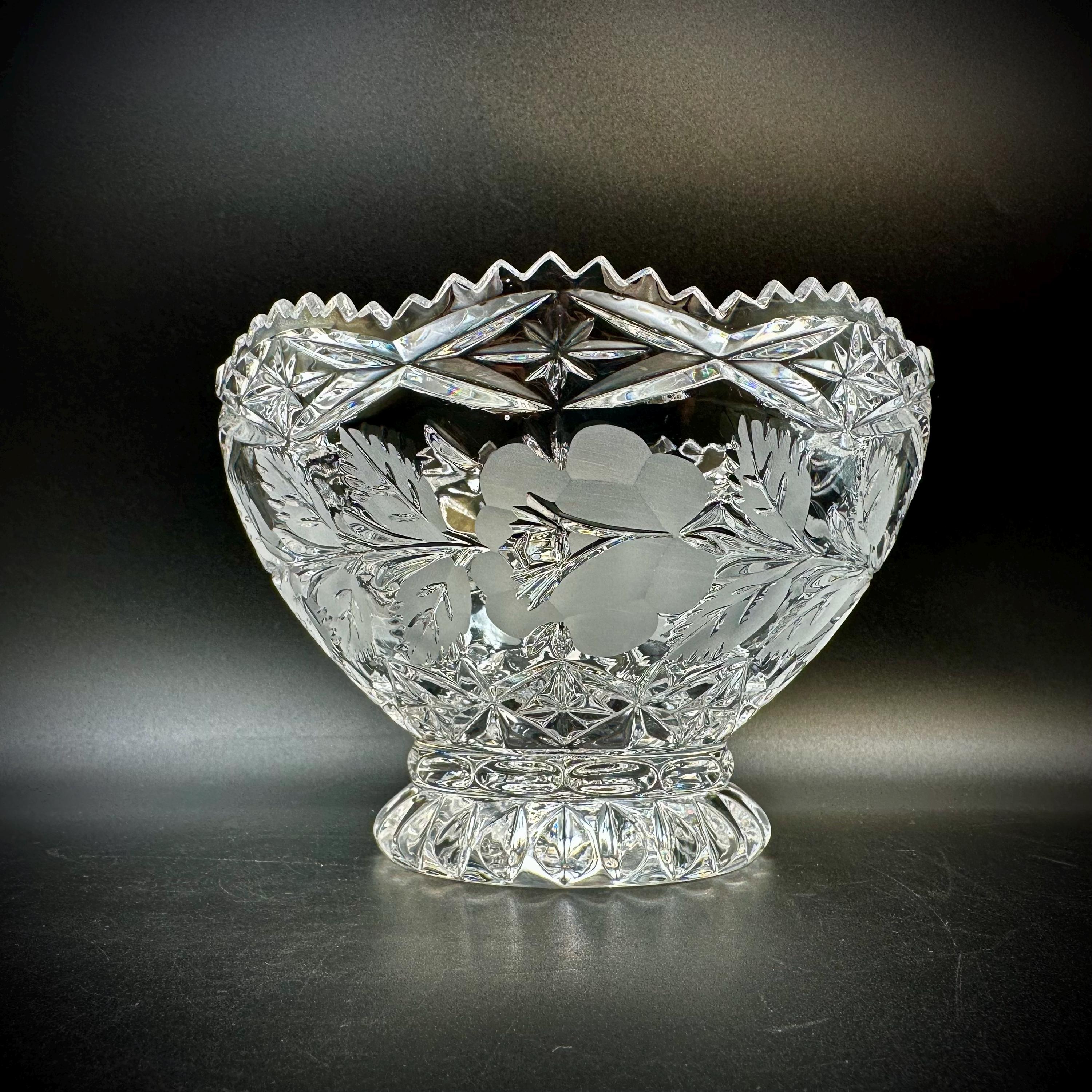 エレガント　クリスタル　ローズボール Lead Crystal Rose Bowl - Etsy