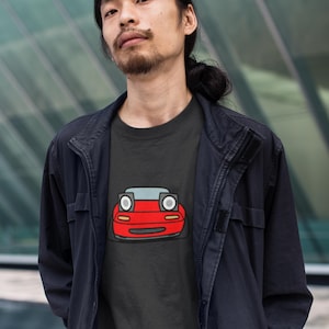 Miata Tshirt Unisex Nettes Mx5 Mazda Miata Gesicht T-Shirts Auto-Liebhaber Geschenk für ihn Geburtstagsgeschenk für Autoliebhaber Miata Nettes Auto Auto Kerl Hemd