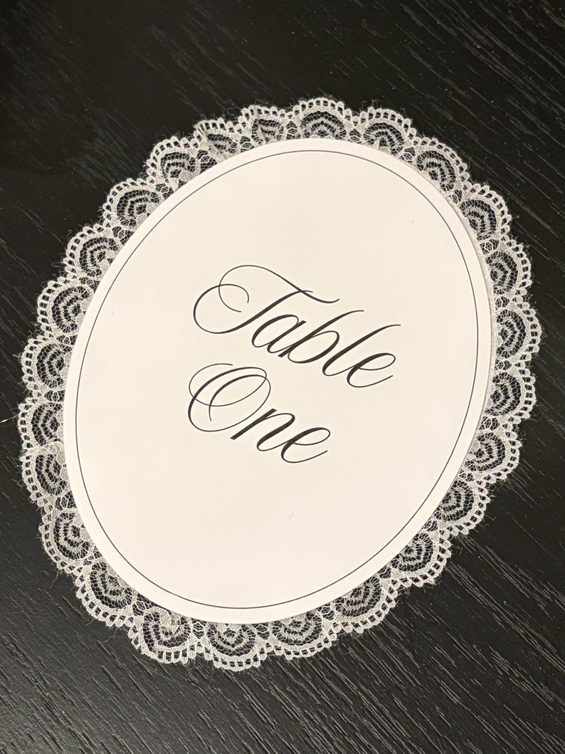Unique Lace Table Numbers Lace Trim Wedding Table Numbers, Vintage Table Number, Rehearsal Dinner ...