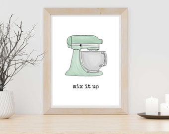 Mix It Up - Mixer - Digital Illustration - Digital Download